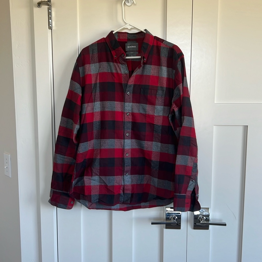 Bonobos Slim Fit Plaid Shirt Like New